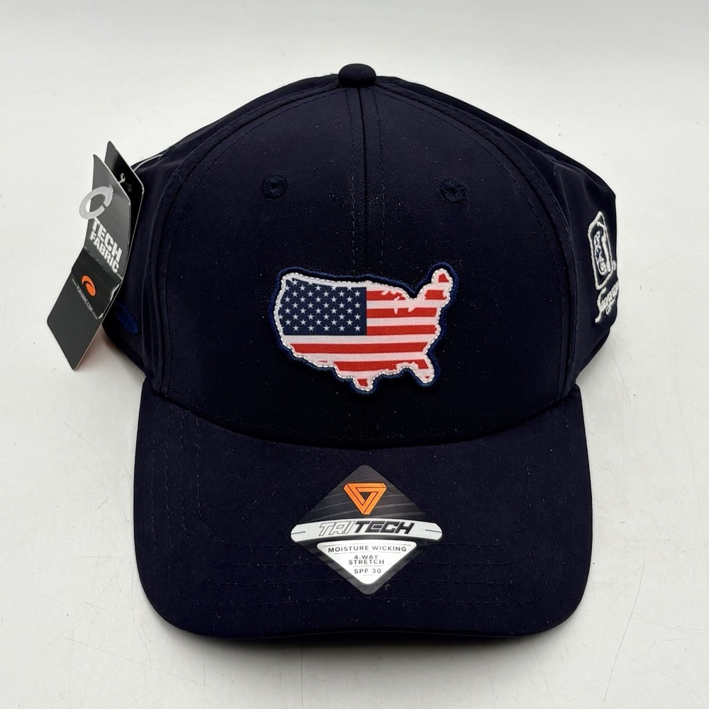 TPC Sawgrass Pukka PGA Tour Golf Hat USA Flag Navy TriTech SPF 30 NWT